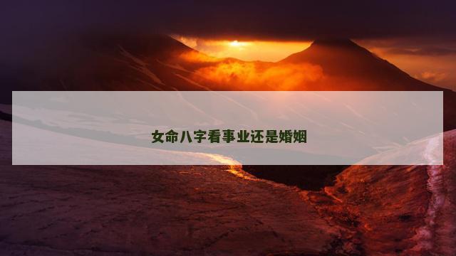 女命八字看事业还是婚姻