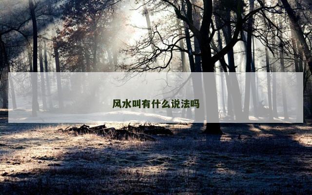 风水叫有什么说法吗