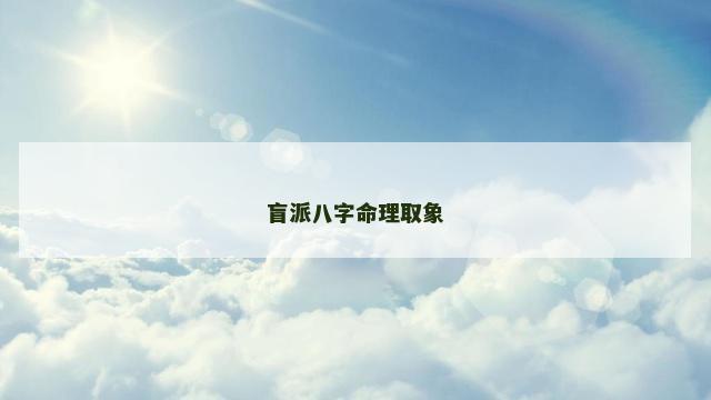 盲派八字命理取象