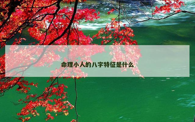 命理小人的八字特征是什么