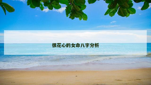 很花心的女命八字分析