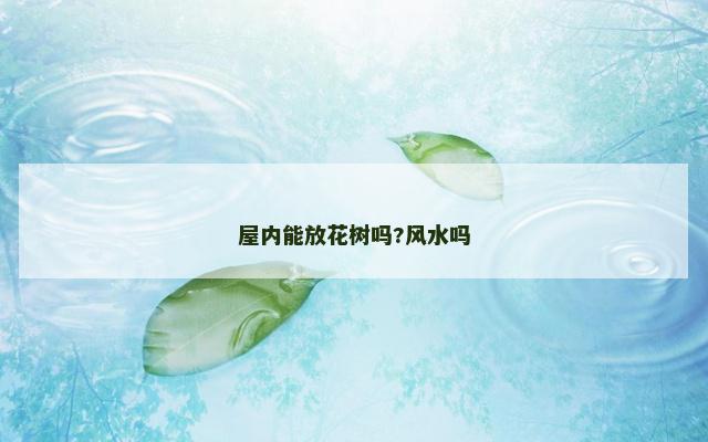屋内能放花树吗?风水吗