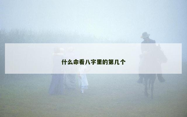 什么命看八字里的第几个