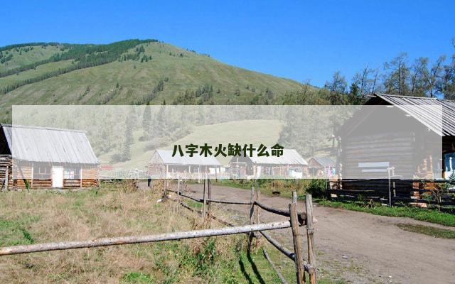 八字木火缺什么命