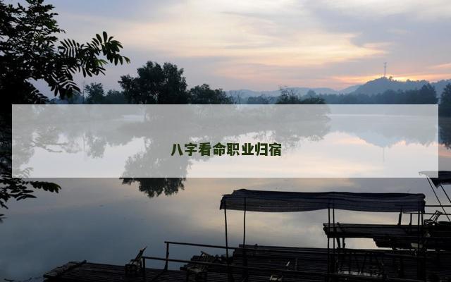 八字看命职业归宿