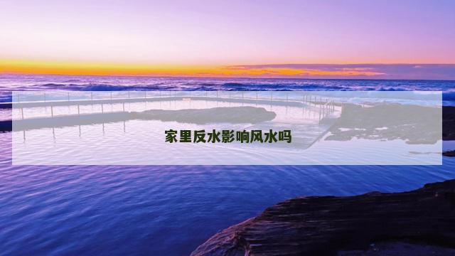 家里反水影响风水吗