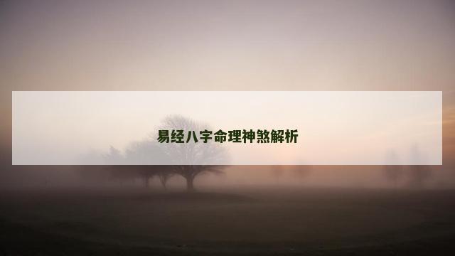 易经八字命理神煞解析