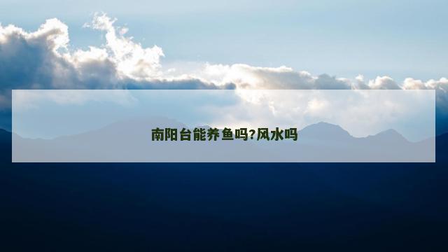 南阳台能养鱼吗?风水吗
