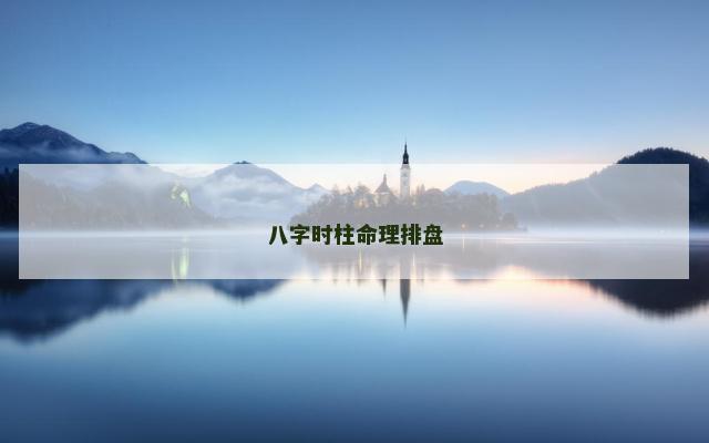 八字时柱命理排盘