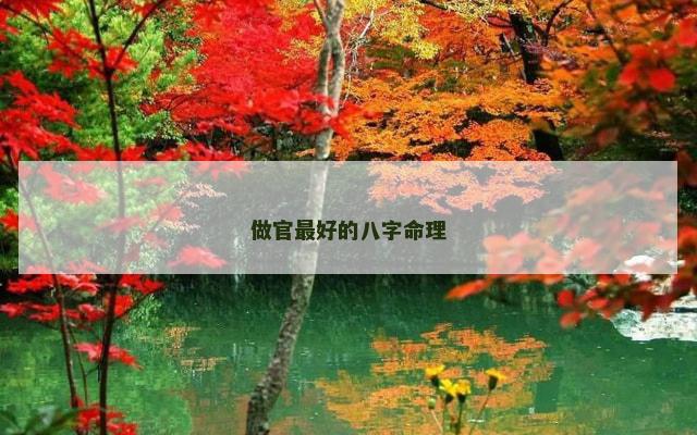 做官最好的八字命理
