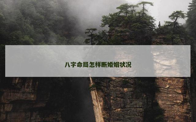 八字命局怎样断婚姻状况