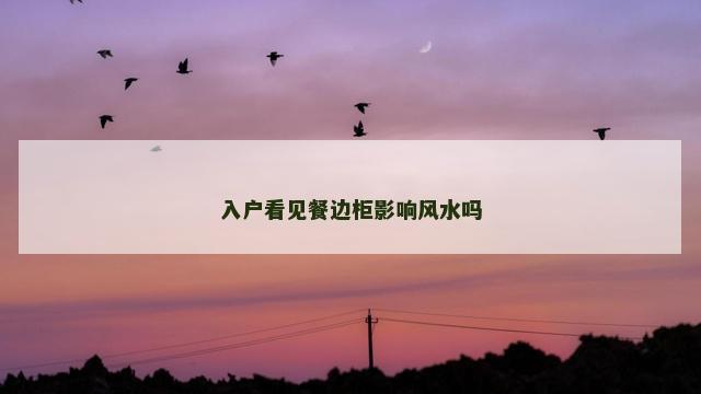 入户看见餐边柜影响风水吗