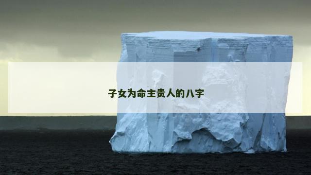 子女为命主贵人的八字
