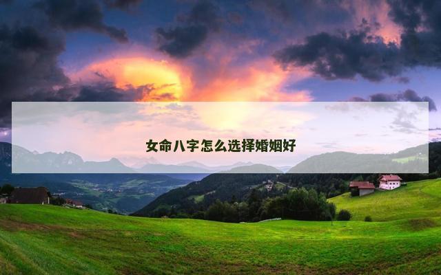 女命八字怎么选择婚姻好