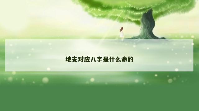 地支对应八字是什么命的
