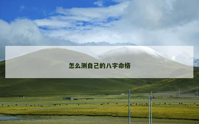 怎么测自己的八字命格