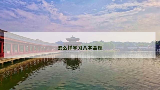 怎么样学习八字命理