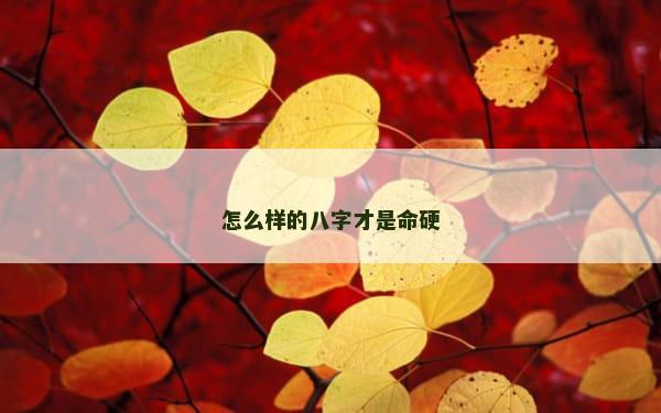 怎么样的八字才是命硬 八字不够硬是什么意思