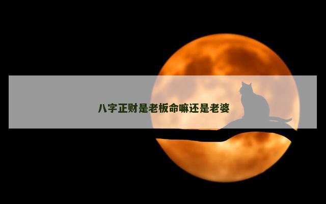 八字正财是老板命嘛还是老婆