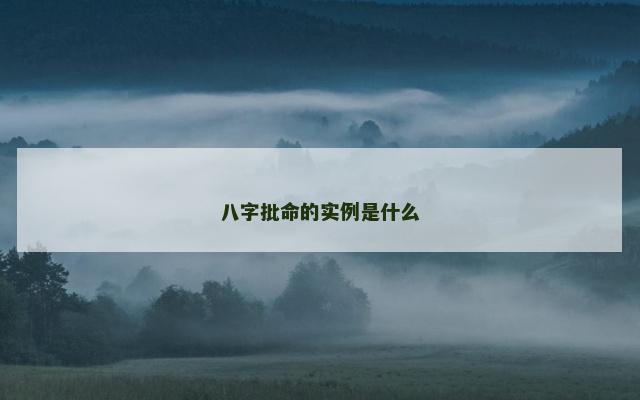 八字批命的实例是什么
