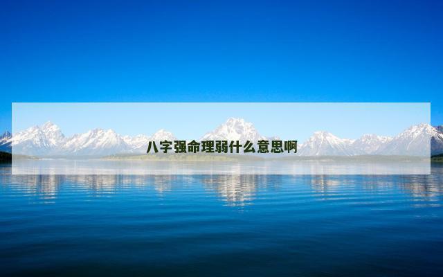 八字强命理弱什么意思啊