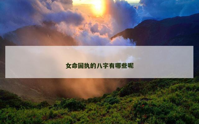 女命固执的八字有哪些呢